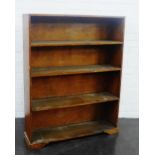 Early 20th century pine open bookcase, 115 x 91cm