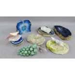 Collection of coloured hardstones to include coasters, ashtray, grapes etc., (a lot)