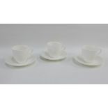 Royal Doulton white glazed set of twelve coffee cups and saucers (12)