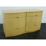 Contemporary beechwood veneered chest of drawers, 80 x 40cm