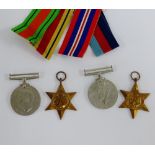 WWII medal group comprising War, Defence, 1939 - 1945 Star and The Africa Star, with ribbons, (4)