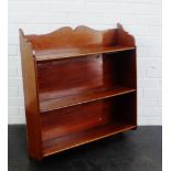 Mahogany wall hanging shelf, 78 x 74cm