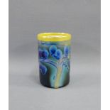 Margery Clinton Studio pottery lustre beaker vase, signed with initials and dated '80, 10cm high