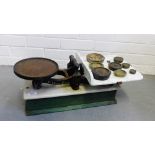 Set of vintage scales and weights