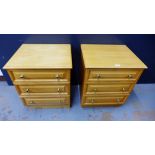 Pair of pine bedside chests, 63 x 52cm, (2)