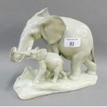 Lladro Elephant and calf figure group of a 23 x 20cm