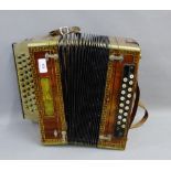 Stradella Accordion with three rows in GC and C sharp with paper label