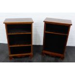 Pair of modern mahogany open bookcases, 83 x 52cm, (2)