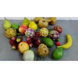 Quantity of artificial flowerhead and fruit to include artichokes, banana etc., (a lot)