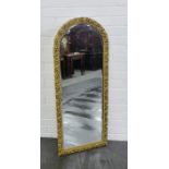 Gilt wood mirror, 114 x 47cm
