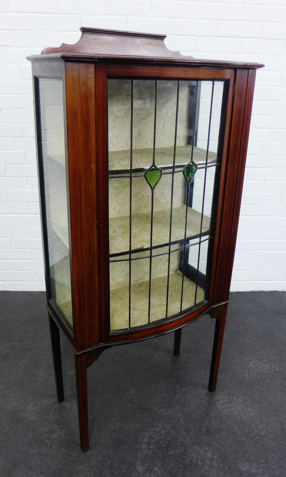 Edwardian mahogany display cabinet, 146 x 68cm