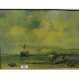 Framed print of a 'Shore Scene', in a glazed frame, 47 x 35cm