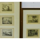 Collection of five German etchings of allegorical and nature to include a Wolf, Bat, Horse & Stag