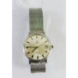 Gents 1970's vintage Omega Geneve wristwatch on textured bracelet strap