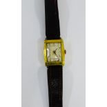 Gents vintage Masonic wristwatch on leather strap