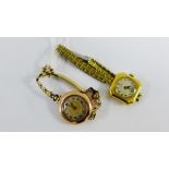 Two early 20th century Lady's wristwatches to include an 18 carat gold cased Avia and a 9 carat gold
