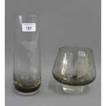 Two Caithness glass vases, tallest 23cm, (2)