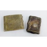 Birmingham silver cigarette case together with an early 20th century silver purse with green leather