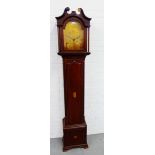 Mahogany and inlaid longcase clock, the brass dial inscribed James Young, Troon, 193 x 40cm