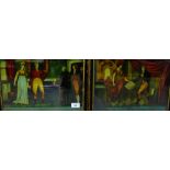 Two paintings on glass to include 'The Representation of the forceable entry into the house of Sir