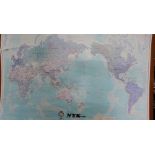 NYK Line, One Hundredth Anniversary Year World War Chart Map, 95cm long