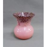 Scottish art glass vase with aventurine inclusions, 15cm high