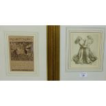 Two Pre-Raphaelite style prints to include 'Beauty and the Beast' framed print (2)