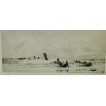 W.L. Wyllie (1851-1931) 'Meeting the Catch' Etching, signed in pencil bottom left, in a glazed