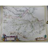 Four reproduction coloured maps to include Teviotia, unframed, (4)