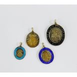 Russian silver and enamel Religious medallions (4)