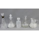 Cut glass water jug, decanters etc., (a lot)