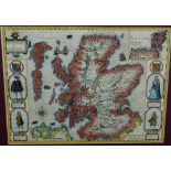 The Kingdome of Scotland, John Speed, a replica hand coloured map, John Sudbury & George Humble,