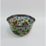 Plique-a-jour coloured glass bowl, 10cm diameter