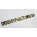 Chinese silver ingot / scroll weight with dragons pattern 23cm long