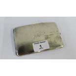 Chinese silver cigarette case by Wang Hing with engraved signature to front, stamped WH 90, 12.5cm