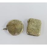 Two early 20th century Birmingham silver vesta cases, (2)