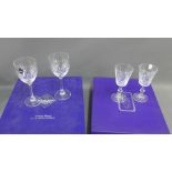 Edinburgh Crystal boxed set of six red wine glasses and set of six white wine glasses (a lot)