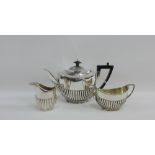 Victorian Scottish silver bachelors teaset by Hamilton & Inches, Edinburgh 1895 (3)