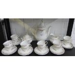Royal Doulton bone china Strasbourg patterned coffee set comprising twelve cups, twelve saucers,