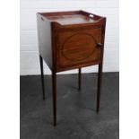 19th century mahogany pot cupboard on square tapering legs, 80 x 38cm