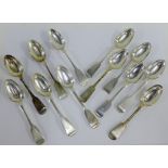 Victorian set of twelve silver Old English pattern spoons, Edinburgh 1855 (12)