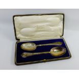 George V cased pair of silver Trefid spoons, Sheffield 1924 (2)