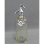 Vintage Schweppes etched glass and chrome mounted soda water siphon, together with a Crown
