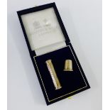 Mappin & Webb cased silver needle and thimble set, Birmingham 1992