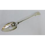 George III silver fiddle pattern gravy / basting spoon with makers mark for Thomas Wilkes Barker,