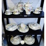 Quantity of Copeland late Spode 'Chinese Rose' patterned table wares to include a dinner set and tea