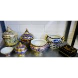 Collection of modern Thai gilt glazed porcelains together with a 20th century Chinese blue and white