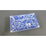 Spode Millennium rectangular blue and white dish, 22cm long