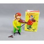 Schuco Solito tin plate clockwork Violinist with box and key