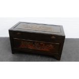 Chinoiserie stained wooden trunk